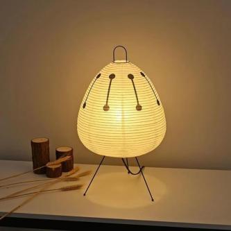 In stock-Japanese Design Table Lamp with Rice Paper Shade … in Singapore - Image 1