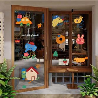 Ins Style PVC Electrostatic Sticker Shop Glass Door Sticker … in Singapore - Image 1