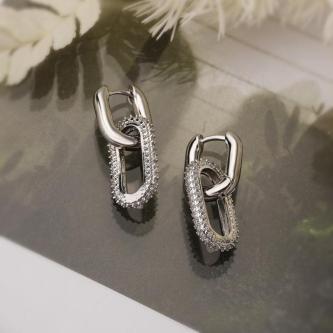 JUNEGOODS Drop Earrings, Double Loop Design Retro Round … in Mandai - Image 1