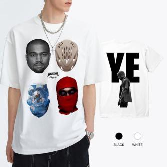 KANYE WEST YEEZUS Rapper Pattern Print Oversized T-Shirt … in Klang - Image 1
