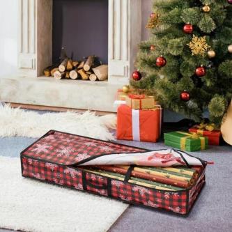 KKINGDOM Christmas Wrapping Paper Storage Bag, Dustproof … in Malacca Town - Image 1