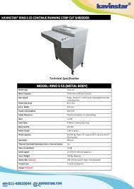 Kavinstar Rino-S55 Continue Running Strip Cut Shredder Machine in Jangpura - Image 4