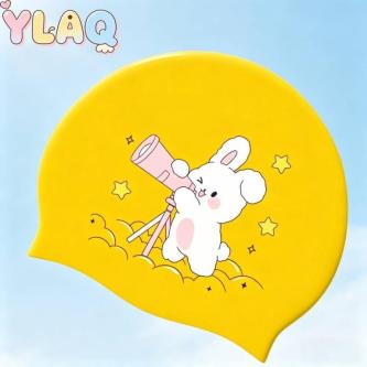 Kids Swim Cap Rabbit Print Waterproof Comfortable Fit For … in Singapore - Image 1