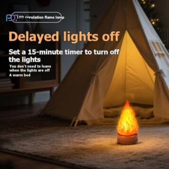 LED 3D Flame Light Rechargeable Fake Fire Lamp with 3 Modes … in Singapore - Image 1