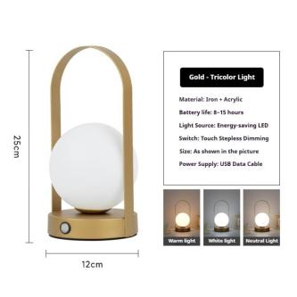 LED Portable Metallic Table Lamp,Rechargeable Bedside … in Singapore - Image 1