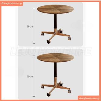 LEJU Adjustable Height Dining Table Tea Table Round Table … in Singapore - Image 1