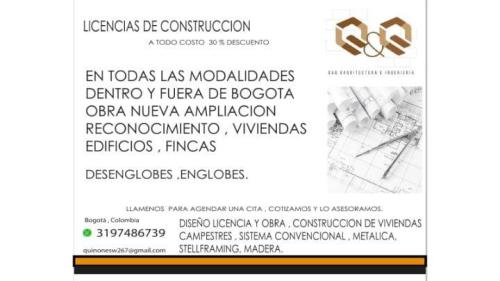 LICENCIAS DISEÑOS OBRAS en Bogotá - Imagen 1