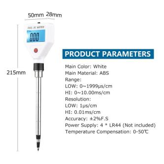 [LIS1] Soil EC Meter Digital Tester with Backlight Screen … in Singapore - Image 1