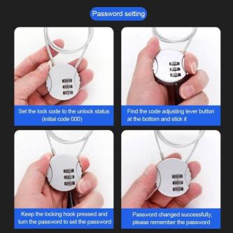 LUOLVMY Digit Padlock Extended Wire Rope Password … in Seremban - Image 1