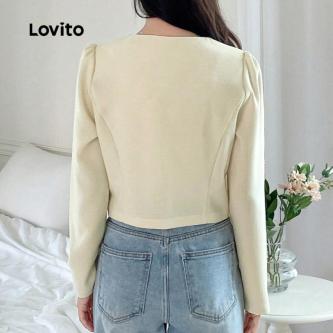 Lovito Elegant Jacket Button Structure Line Autumn/winter … in Singapore - Image 1