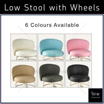 Low Stool with Wheels Kerusi Rendah dengan Roda -White in Singapore - Image 1