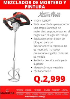 MEZCLADOR DE MORTERO Y PINTURA – USO PROFESIONAL en Retalhuleu - Imagen 1