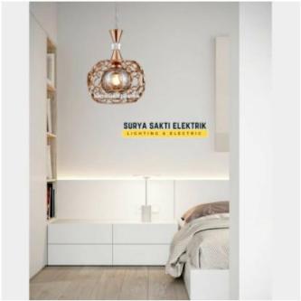 MINIMALIST SINGLE ROUND DOUBLE GLASS HANGING LAMP IN ROSE … in Singapore - Image 1