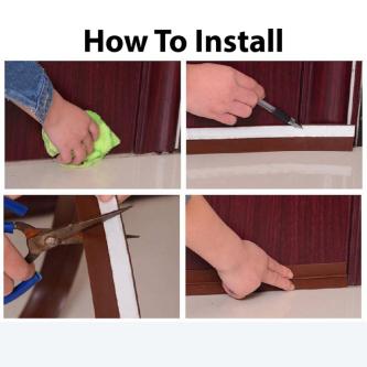 MMALL DOOR SEAL With Self-Adhesive Tape RUBBER STRIP BROWN … in Singapore - Image 1