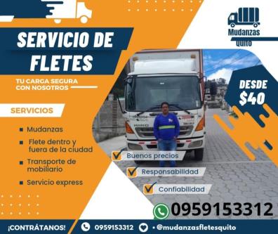 MUDANZAS FLETES A NIVEL NACIONAL en Quito - Imagen 1