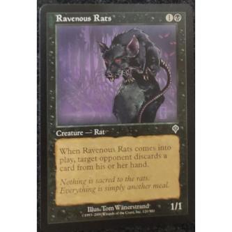 Magic The Gathering : Ravenous Rats Common Invasion card. in Kampong Linau - Image 1