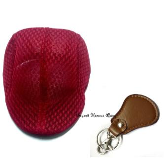 Mens Red Mesh Cap with keyholder in Kikuyu - Image 1