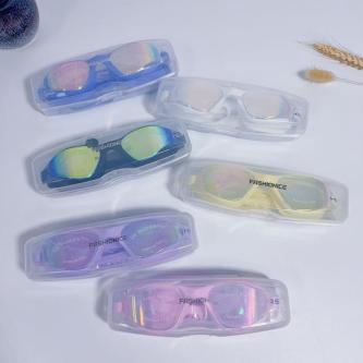 Mirror Lens Swim Goggle Adjustable With Earplug & Box UV … in Singapore - Image 1