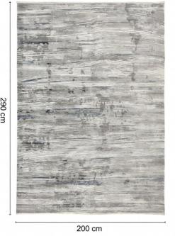 Modern Abstract Area Rug - Grey & Blue Linear Distressed Pattern in Primrose - Image 3
