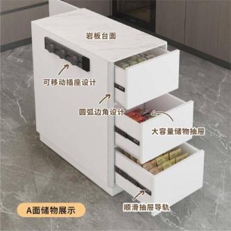 Movable sideboard with rock slab island table, modern … in Singapore - Image 1