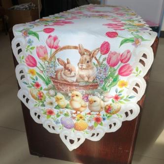 NEEDWAYJ Rabbit Dining Table Cloth, Waterproof Tulip Flower … in Singapore - Image 1