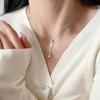 Necklace Silver Simple Design Adjustable Geometric Pendant … in Woodlands - Image 1