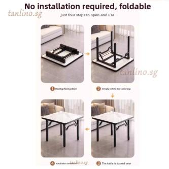 Non Blocking Leg Folding Table Square Dining Table Small … in Singapore - Image 1