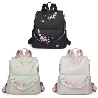 ღ Nylon Cute Small Backpack Flower Print Ladies Single … in Ipoh - Image 1
