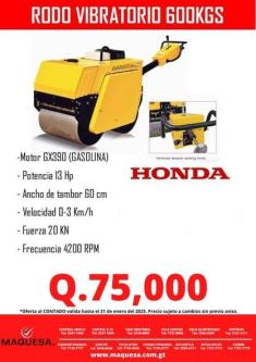 OFERTAS NAVIDEÑAS DE RODO VIBRATORIO DE 600 KGS en Quetzaltenango - Imagen 2