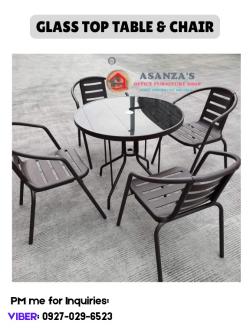 OUTDOOR GLASS TOP | OUTDOOR CHAIR in Quezon City - Image 1