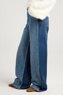 Ode Mid Rise Wide Leg Jean Two Tone Denim in Napier - Image 1