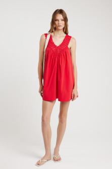 Ode Taylor V Neck Dress Raspberry Red in Hastings - Image 1