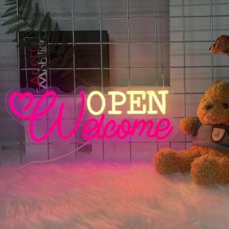 Open Welcome Neon Sign, Acrylic Decorative Signage with USB … in George Town - Image 1