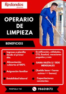 Operario de limpieza en Huaycán Alto - Imagen 1