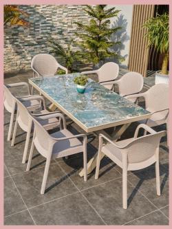 Outdoor Table Rack Plate Light Luxury Balcony Table Outdoor … in Sembawang - Image 1