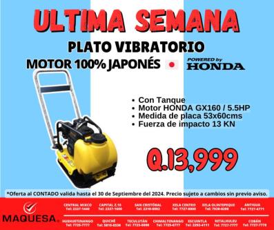 PLATO VIBRATORIO CON MOTOR HONDA en Retalhuleu - Imagen 1