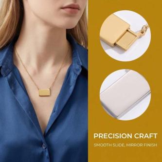 PRESTONRY Photo Envelope Necklace, Titanium Steel Handmade … in Singapore - Image 1
