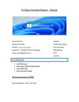 Pc Bugs Computer Repairs (Probleme Child) in Pretoria - Image 1