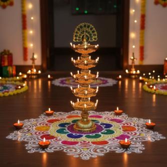 Peacock LED Light – Multi-Tier Traditional Plastic LED … in Singapore - Image 1