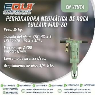 Perforadora Neumática de Roca SULLAIR MRD-30-COLIMA en Guaymas - Imagen 1