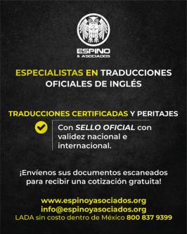 Peritos traductores y traducciones oficiales de inglés en Toluca en Toluca - Imagen 1