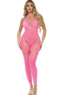 Pink Lipstick Take You There Fishnet Bodystocking in Whangarei - Image 1