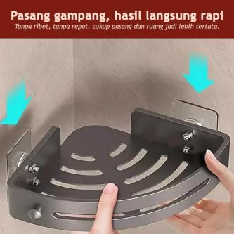 Portable Plastic Bathroom Corner Shelf Soap Rack Multifuncti … in Singapore - Image 1