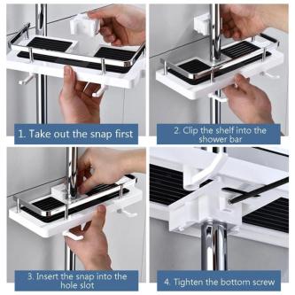 Practical Bathroom Pole Shower Storage Rack Organizer … in Singapore - Image 1