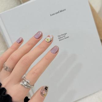 Press on nails handmade [Purple Rhyme Flower Language] … in Singapore - Image 1