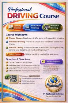 Professional Driving Course | PI Technical Institute in Islamabad - Image 1