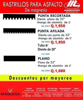 RASTRILLOS PARA ASFALTO en Retalhuleu - Imagen 1