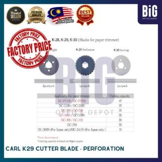 【READY STOCK】CARL K29 CUTTER BLADE - PERFORATION in George Town - Image 1