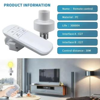 RF 433MHz Remote Control LED Bulb Smart Timer Lamp Holder … in Singapore - Image 1
