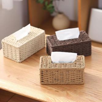 ROWANSG Paper Towel Box, Imitation Rattan Large Capacity … in Singapore - Image 1